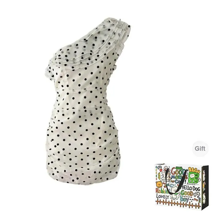BVODE Sleeveless Dresses Women's Black White Polka Dot-1