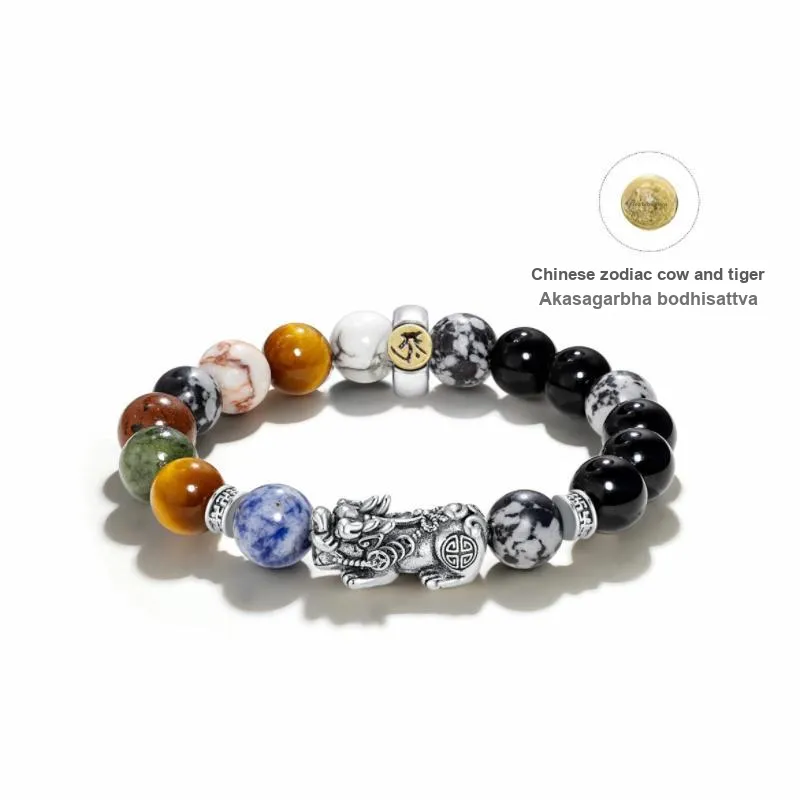 TANGSHU Map Stone Wealth And Good Luck Beaded Bracelet Unisex-23