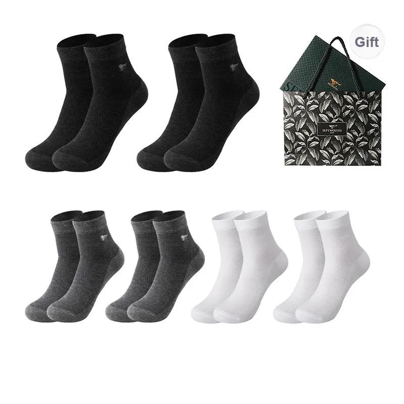 SEPTWOLVES Ankle Socks Summer Model Men's 6 Pairs Gift Box Sets+Shopping Bag-75