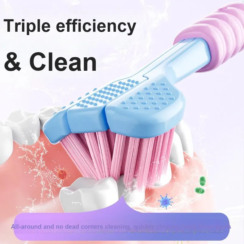 RAOYI Good Looking Home Use Toothbrushes Tongue Cleaning For Teeth Stain And Smoke Stain Removal Family Pack 5 Pcs-1