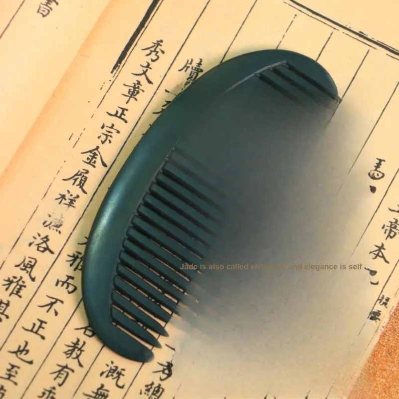 Jade Charm Yao Hetian Jade Comb Green Jade Women's-2