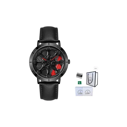 Sanda Wheel Collection Кварцевый механизм Кожаный ремешок Часы Мужские Часы с открытым механизмом