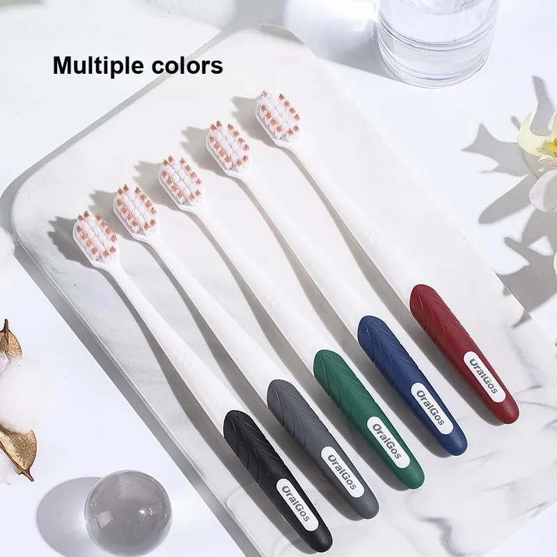 ORALGOS Premium Fashion Manual Toothbrush Improve Yellow Teeth, Freshen Oral, And Remove Teeth Stains Family Pack 5 Pcs-1