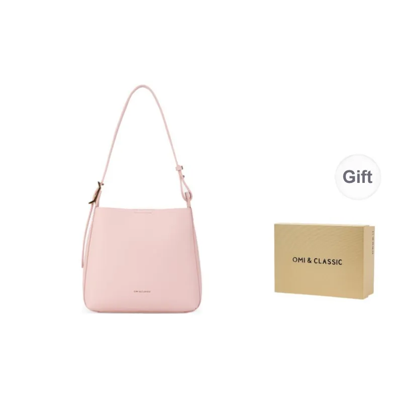 OMI Synthetic Leather Shoulder Bag Regular Women's Ecru/Brown/Pink/Black-15