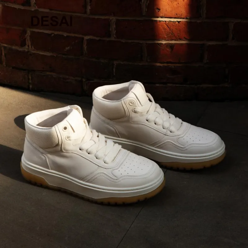 Desai Desai Anti-Slip Wear-Resistant Mid-Top Skateboard Shoes Men's-6