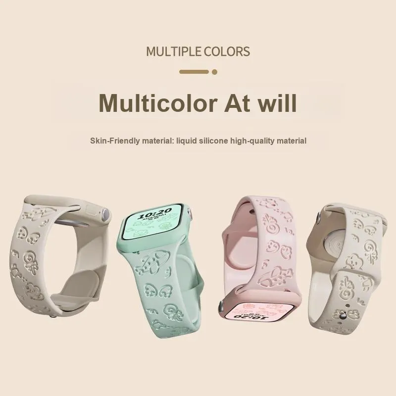 Mr. Strap Watch Band Apple Compatibility Silicone Material-6
