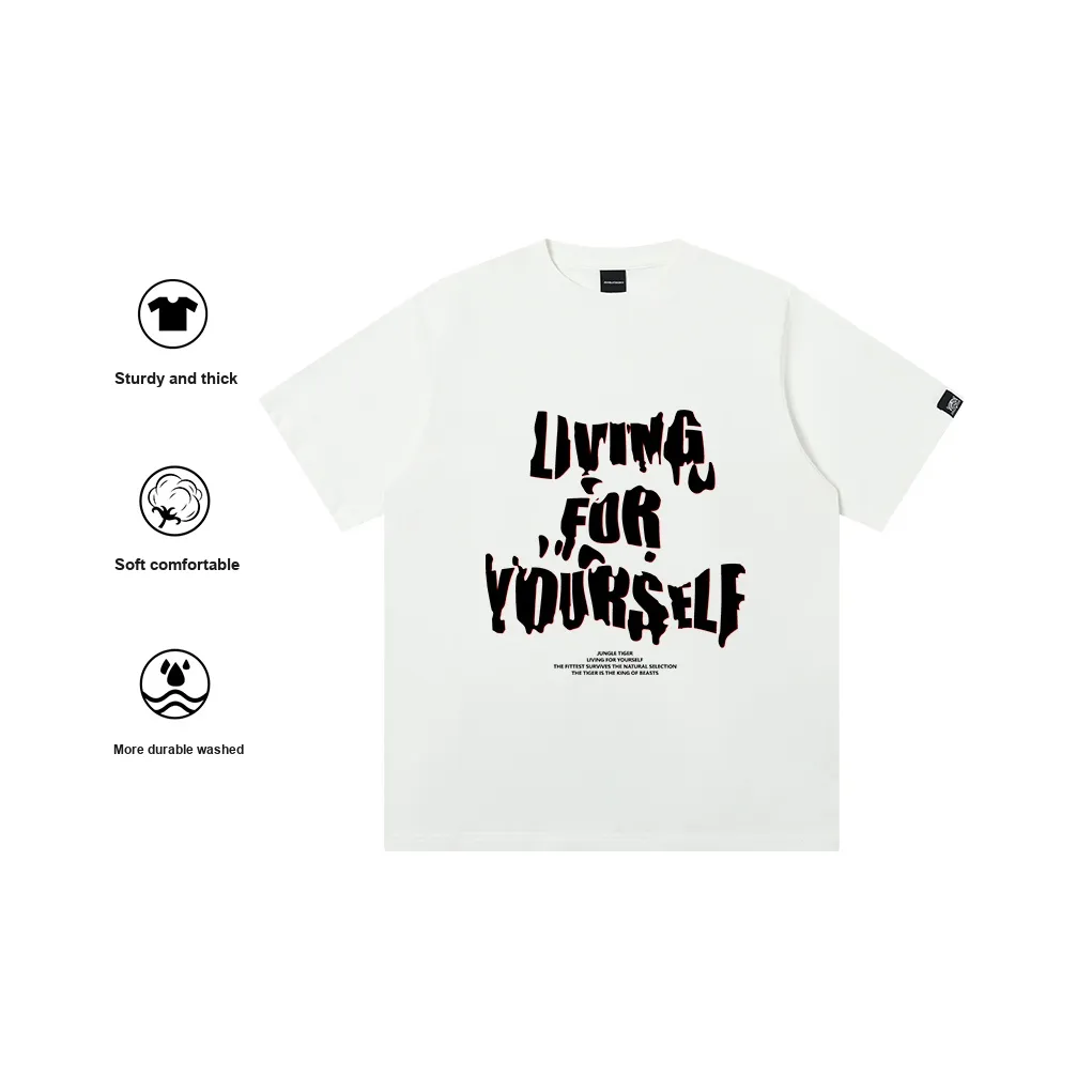 JUNGLE TIGER Лето Короткий рукав T-рубашка Одежда для пары Унисекс