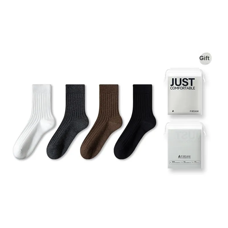 FIRS Mid Calf Socks Men's Shopping Bag 4 Pack-5