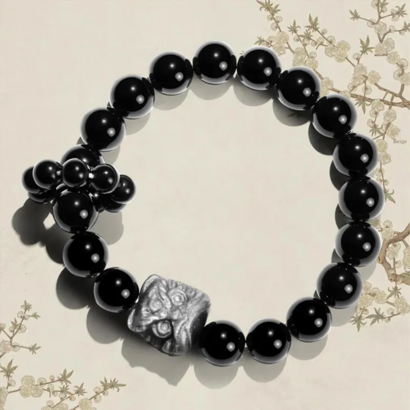 JINGCHENGGOU Obsidian Bracelets Unisex-1