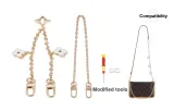 White Four-Leaf Clover 30cm+Gold-Tone Decorative Chain 40cm[Includes Modified Accessories]