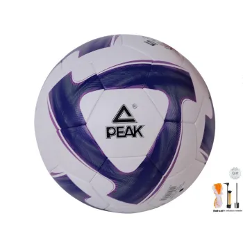 PEAK Size 5 Soccer PU Machine Stitched Soccer Ball Unisex White Purple