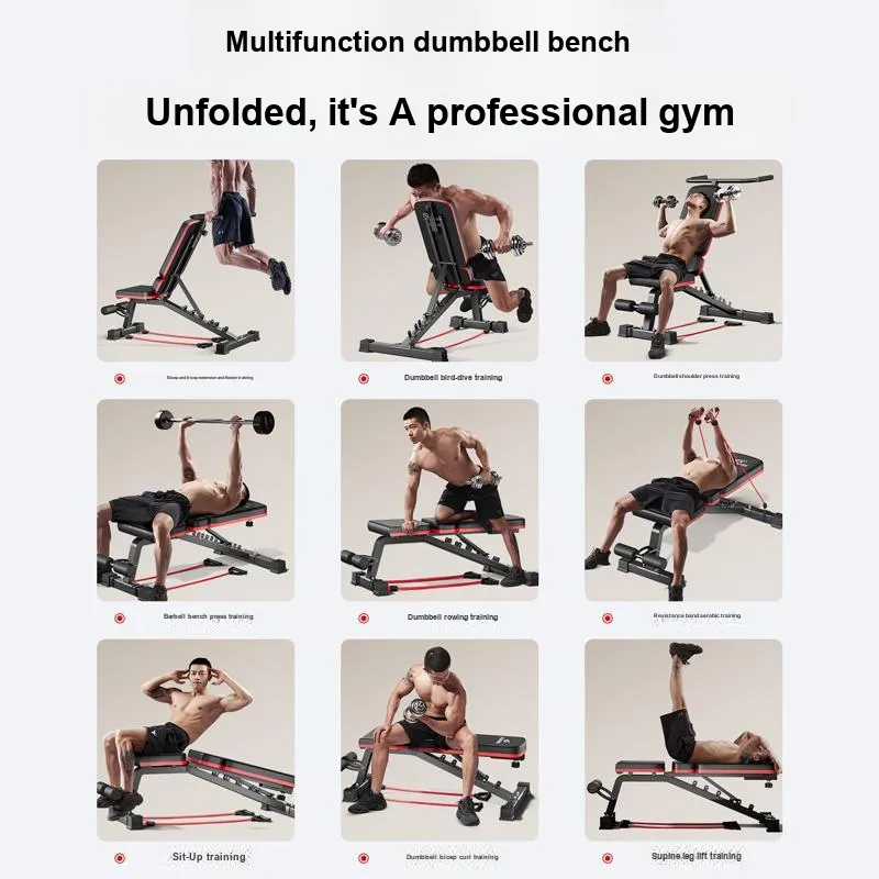 ADKING Dumbbell Benches Home Fitness Unisex Flat Bench Press With Curl Up-7