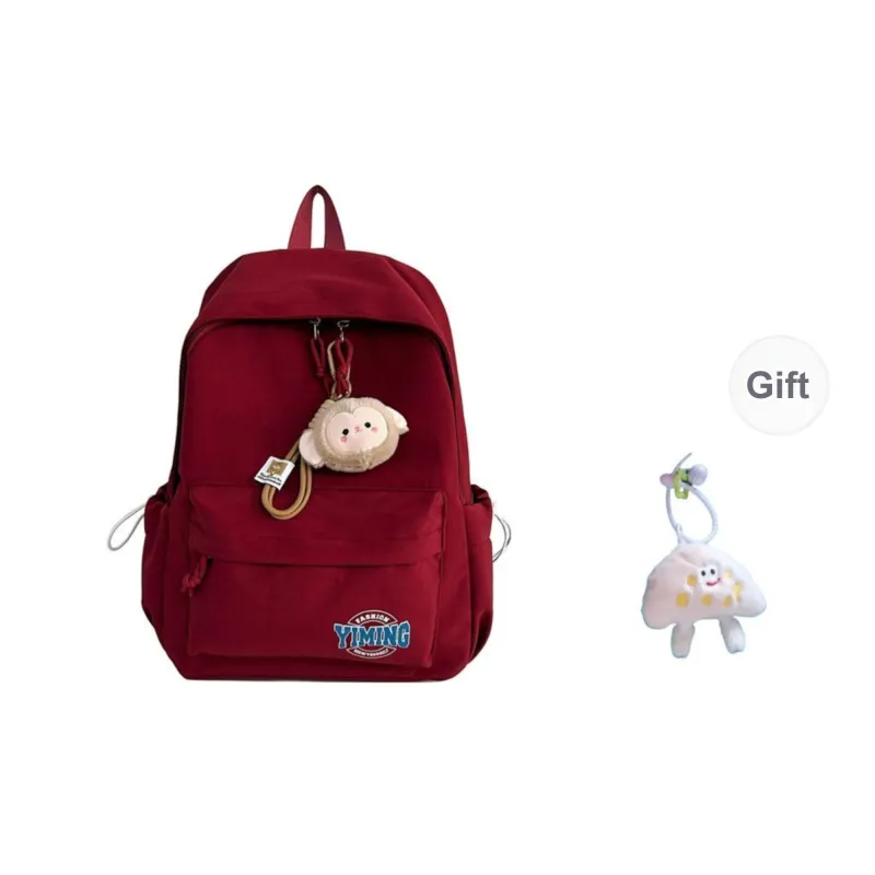 URBAN FOREST Nylon Backpack Unisex Pink/Light Blue/Burgundy/Black/White-11