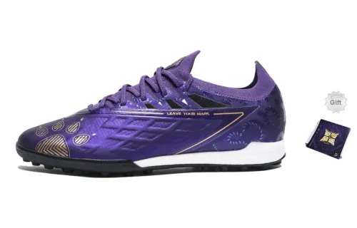 KELME Glimpse TF Rubber Broken Studs Artificial Ground Natural Ground Soccer Shoes Unisex Dark Purple
