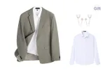 Khaki (Comes with White Shirt+Brooch)