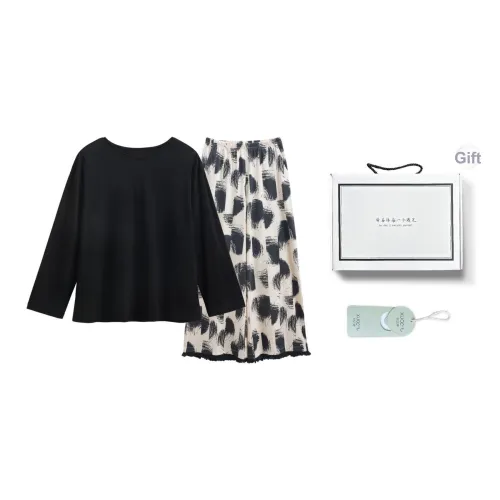 XUANZHITING Пижамный комплект Gift Box Set Женский Черный