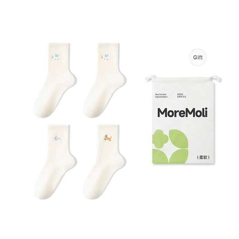 Moremoli Mid Calf Socks Women's Shopping Bag Combo Set-2