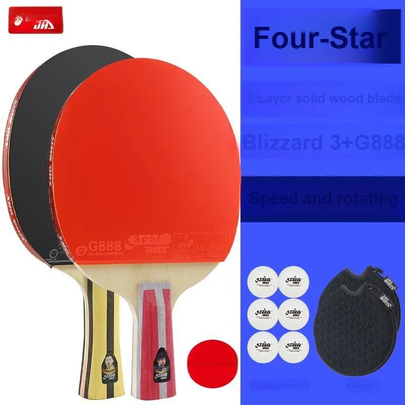 DHS Ping Pong Paddles Unisex Pure Wood Black Red-1