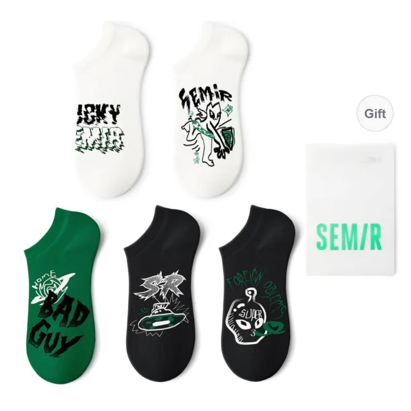 SEM/R Ankle Socks Unisex 5 Pack-6