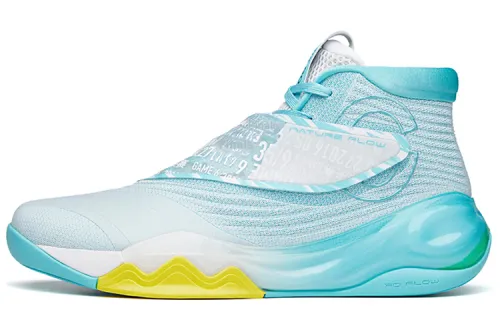 ANTA KT6 Basketball Shoes Men High-Top ANTA White/Swimming Pool Blue/Speed Yellow