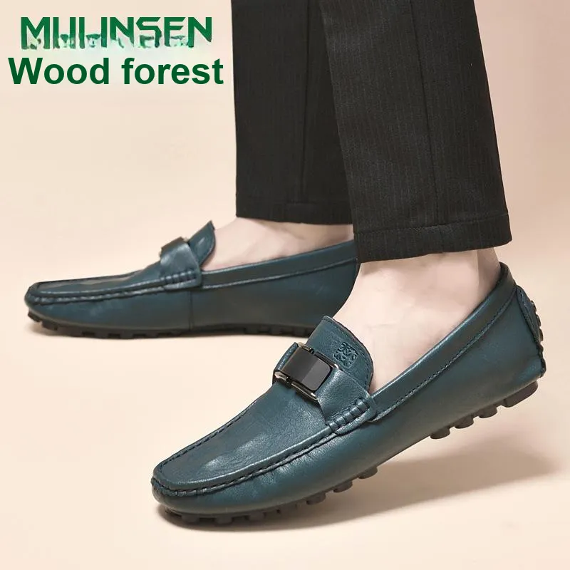 Mulinsen Gommino Loafers Men Black/Blue/White/Gray-11