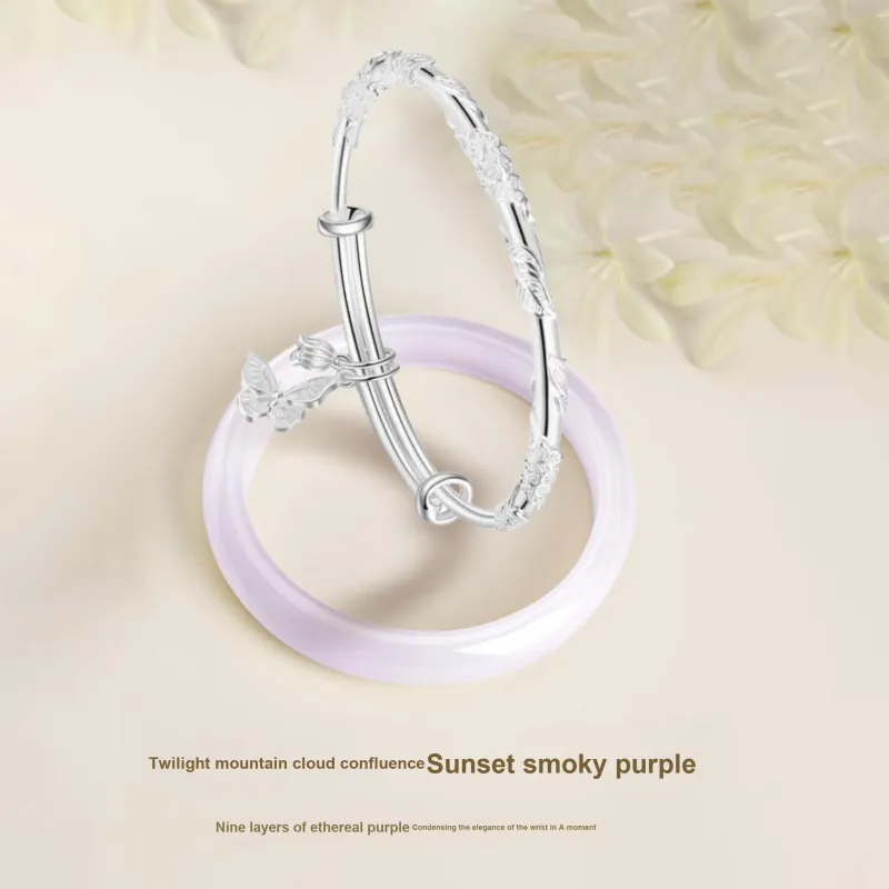 The Years Are Quiet Glass Cat Eye Bangles Unisex-1