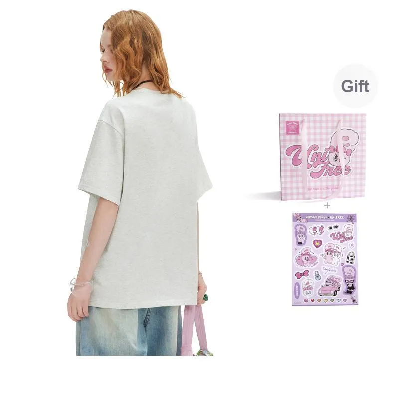 UNIFREE x AISILEXIAOTU T Shirt Women's Light Heather Gray-1