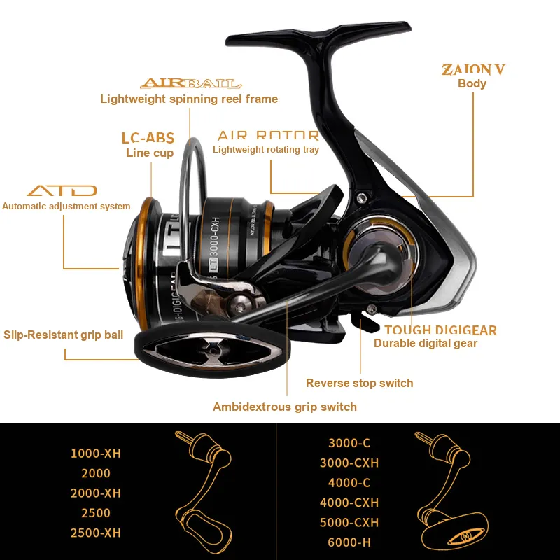 DAIWA Fishing Line Reels Front Unloader Spinning Wheels-3