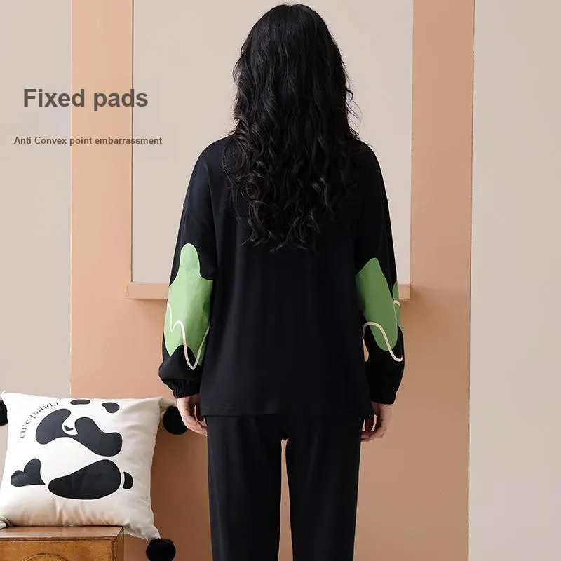 YIROUQING Pajama Set Women's Black-1