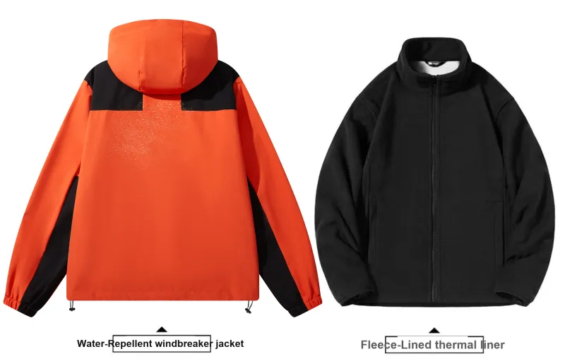 LA'T.WEEKEND Spring Windbreaker Coats Unisex Thickened And Fleece Lined/Regular Optional-50