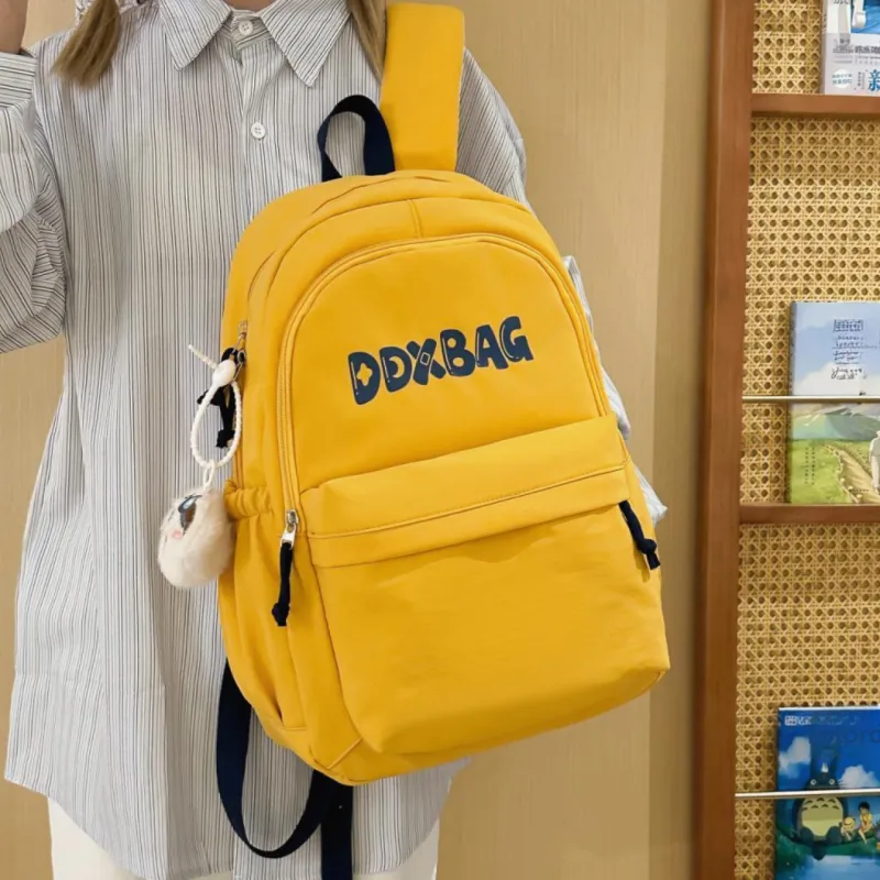 Meow In The Grass Polyester Backpack Unisex Red/Black/Yellow/Dark Blue-16