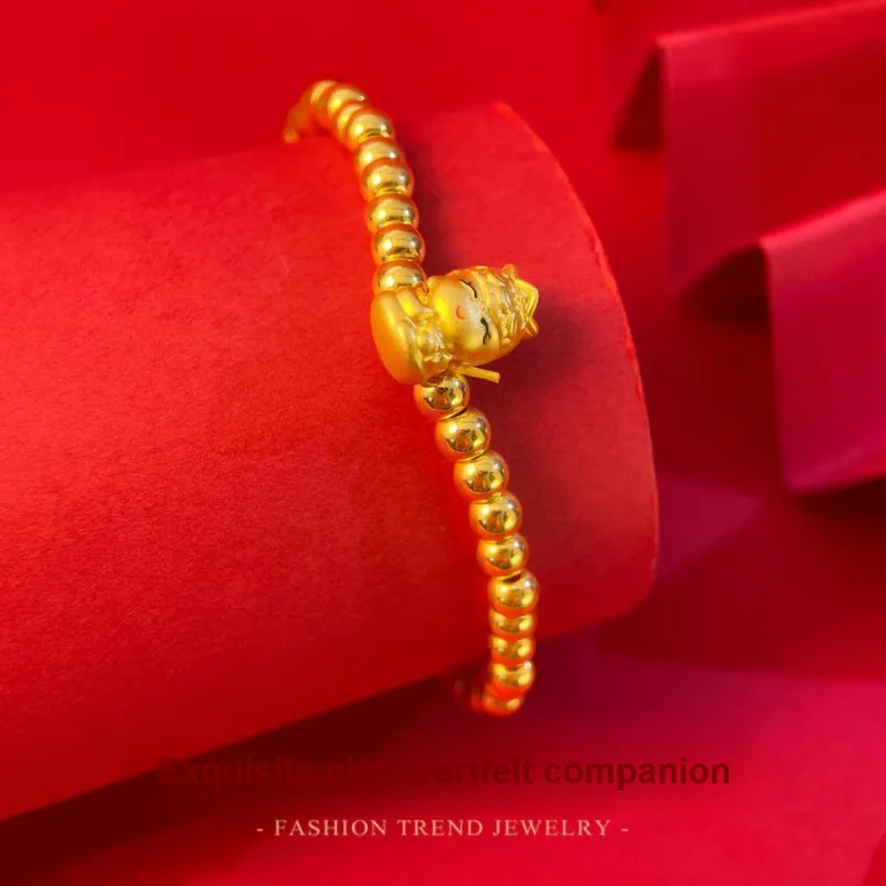 Love Samantabhadra Light Bead Samantabhadra Light Bead # Good Luck 999 Solid Gold Fixed Price Gold Bracelet Women's-5