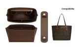 [Two-Piece Set]Brown with Gold Buckle Shoulder Pads+Storage Liner