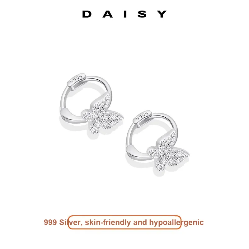 Daisy Dream 999 Fine Silver Earrings Women's-2