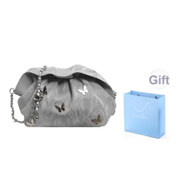 COLINS KEIRS PU Fashion Versatile Premium Women's Chain Bag Shoulder Bag, Crossbody Bag Regular Women's Silver