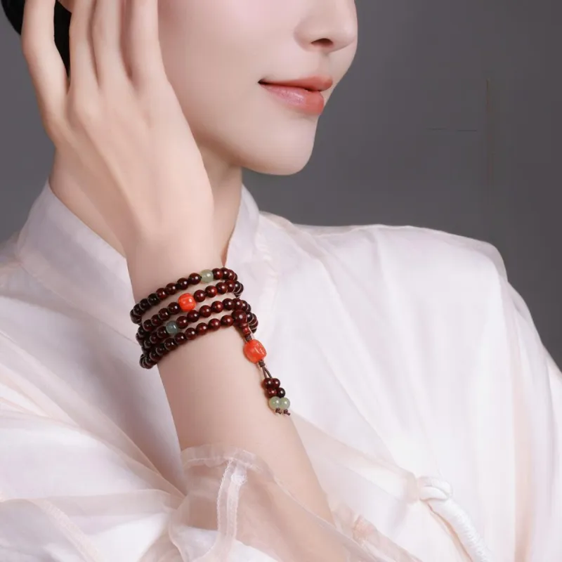 Moon Seal Hundred Rivers Rosewood Wooden Bracelets Unisex-5