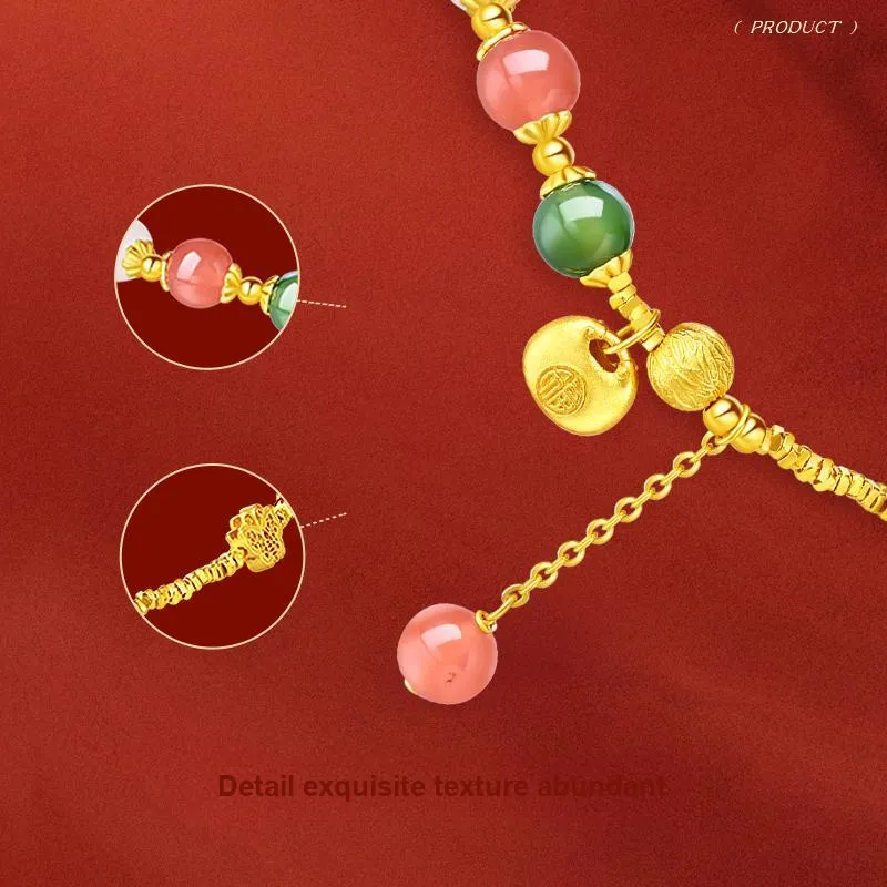 JINLIUFUJIXIANG Natural Agate Jade Bracelets Unisex-5