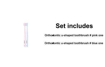 FAWNMUM Orthodontic U Shaped Set Toothbrushes Cleaning Gum Protection 2 Pcs