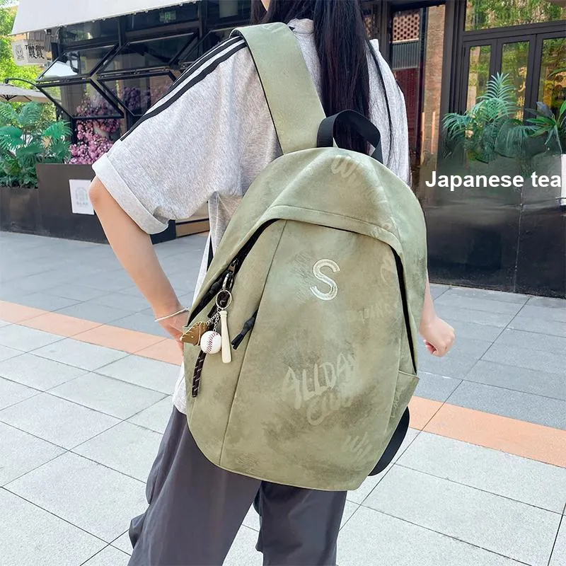 BUBM Nylon Backpack Unisex Black/Beige/Green/Burgundy-17