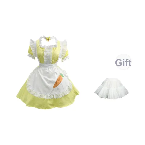 WLEQK Желтое Женское Лолита Платье