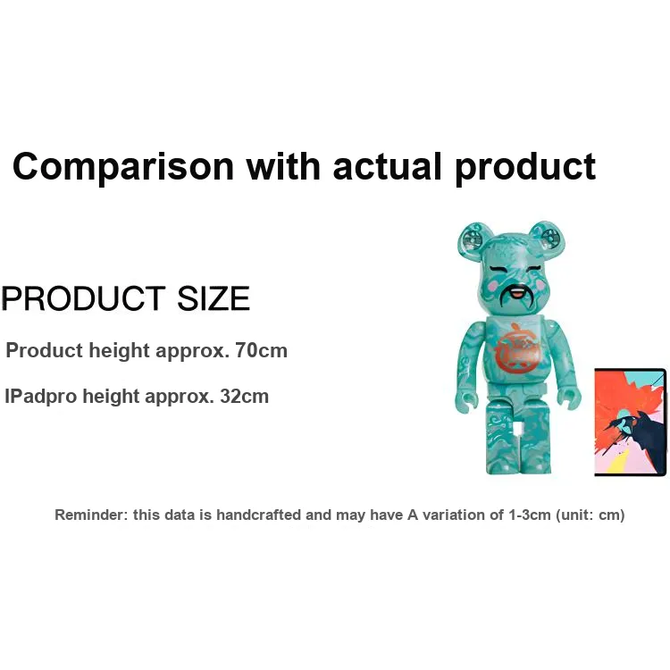 BE@RBRICK x ACU X Jahan Loh 1000% BE@RBRICK 2022 Zhao Cai Jin Bao Green Trendy Figures 70cm-1