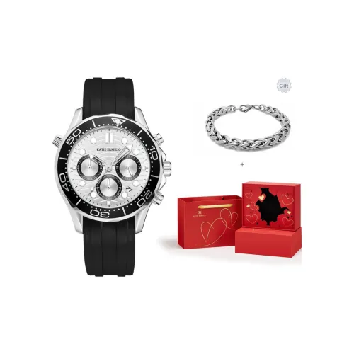 Katie Ermilio Наручные часы Кварцевый механизм Силиконовый ремешок Белый циферблат Мужские часы