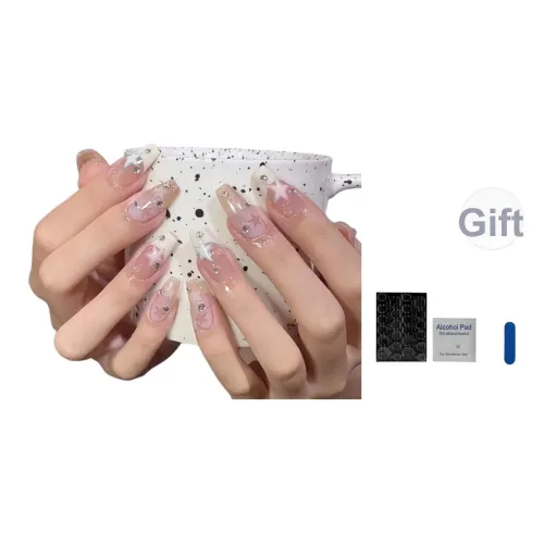 OUYUJI Handcrafted False Nail MID Длина Овал Квадрат MID Рост Кожа Smudge Стиль Instagram