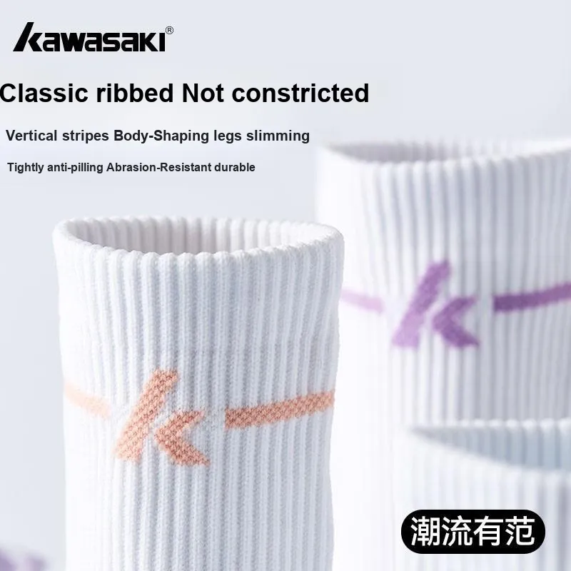 Kawasaki Feitian Series Mid Calf Socks Women's Pink/Purple/Cyan-3