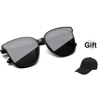 VEGOOS TR/Memory Plastic Square Sunglasses Unisex Black Frame