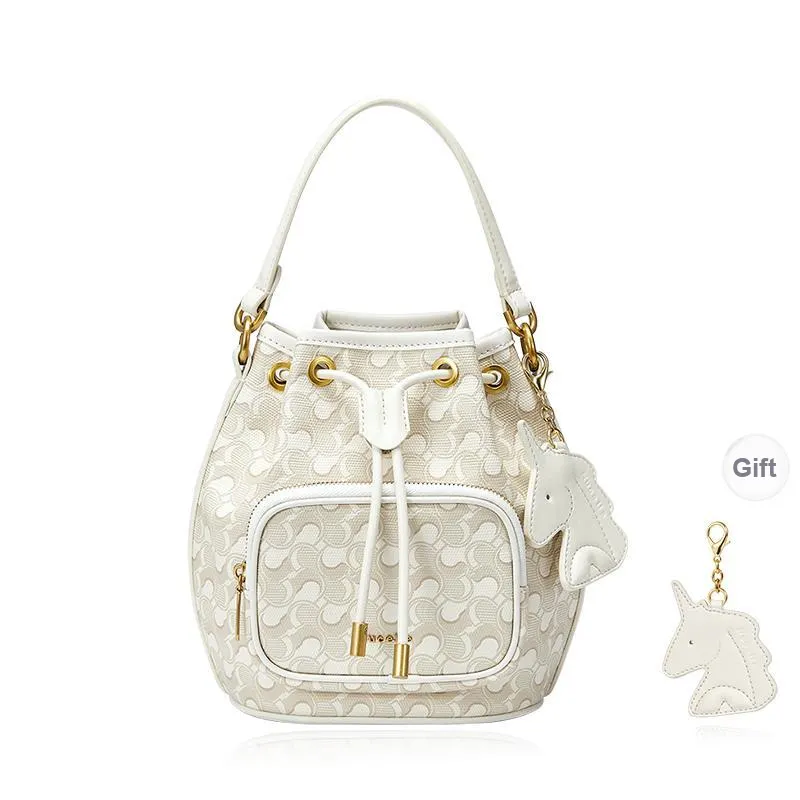 NUCELLE Artificial Leather Bucket Bag, Underarm Shoulder Bag, Crossbody Bag, Handbag Trumpets Women's Multicolor-0