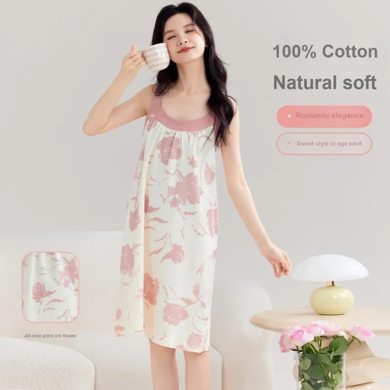 H YXIANG Nightgown Women's Misty Pink-2