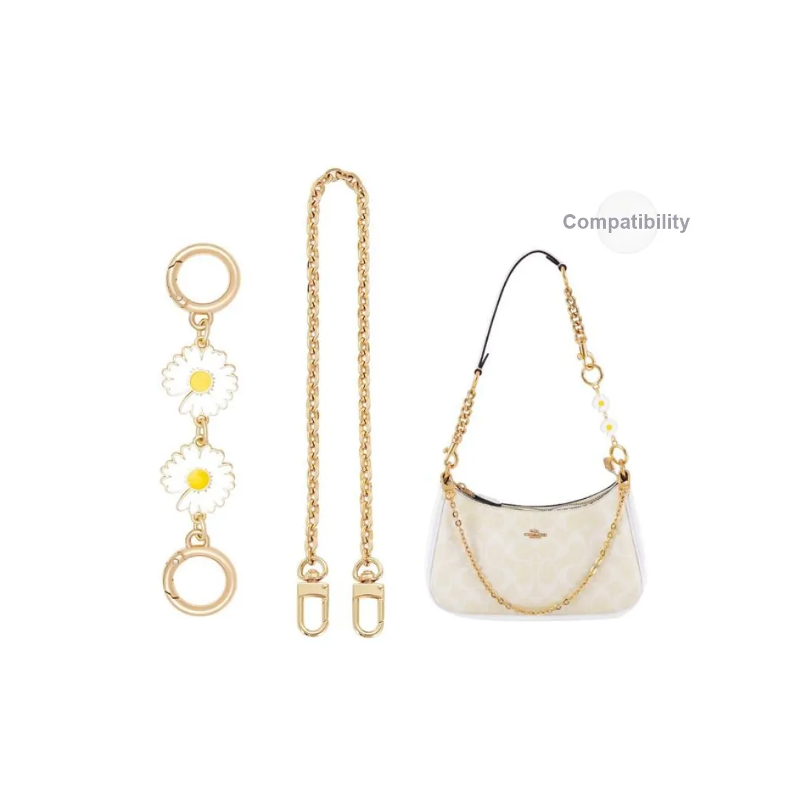 GUYI Metal Bag Accessory Bag Strap Women's Gold Tone