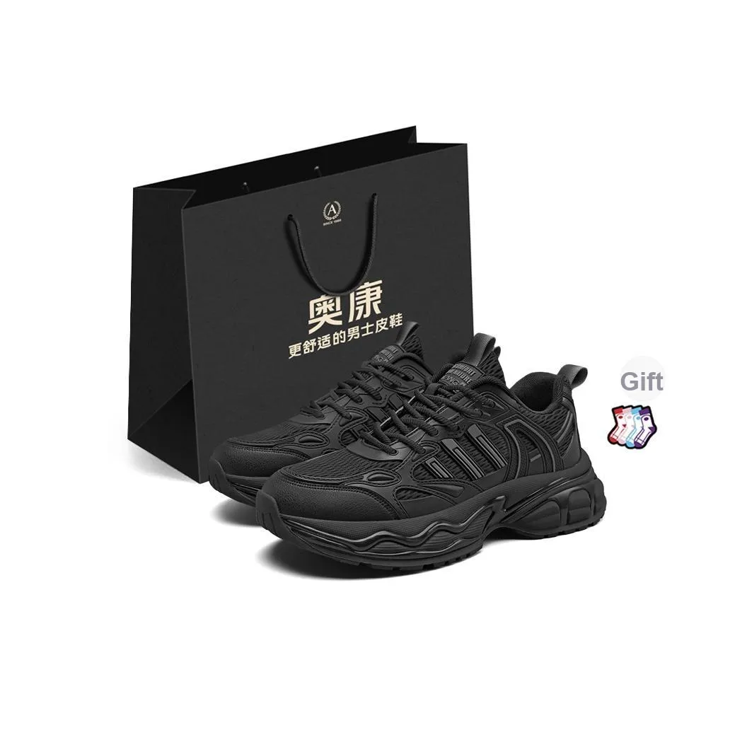 AOKANG Амортизация Устойчивость к истиранию Легкий Дышащий Противоскользящий Низкий Топ Толстая подошва Кроссовки Мужской Сумка для покупок