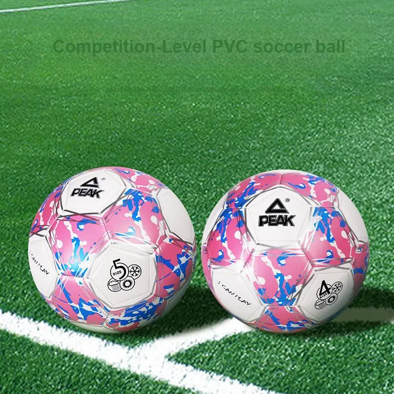 PEAK Size 4 Soccer PVC Machine Stitched Soccer Ball Unisex White Pink Blue-5